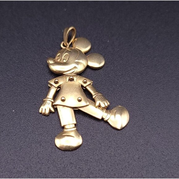 Vintage Disney 18kt Yellow Gold Fully Articulating Mickey Mouse Pendant - Picture 5 of 10